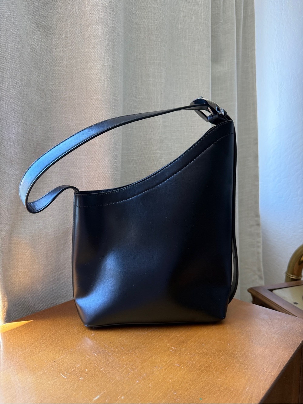 Madison West Black asymmetrical Shoulder Tote